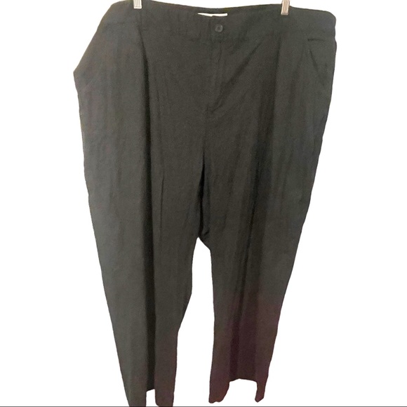 Torrid Plus Size 26 Black Linen Wide Leg Career Business Work Pant - Picture 2 of 6